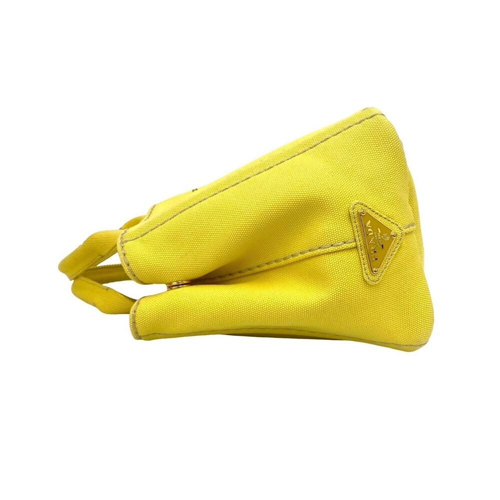 PRADA Yellow Canvas Shoulder Bag - Picture 5 of 10